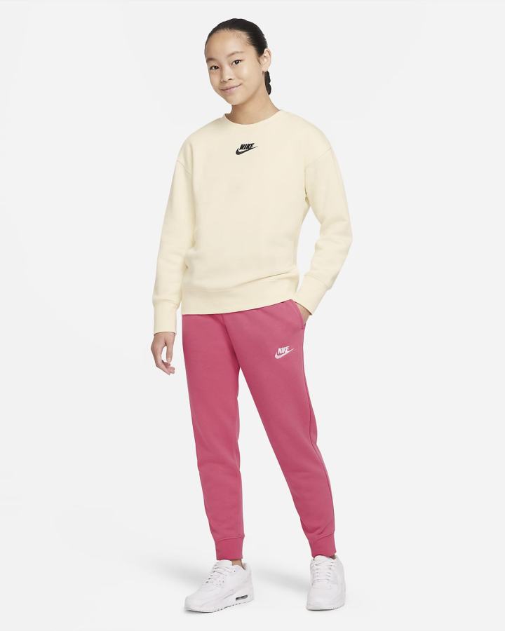Pantalones Nike Sportswear Club Fleece Kids (Extended Size) Niña Rosas Blancas | RSFHW-3149