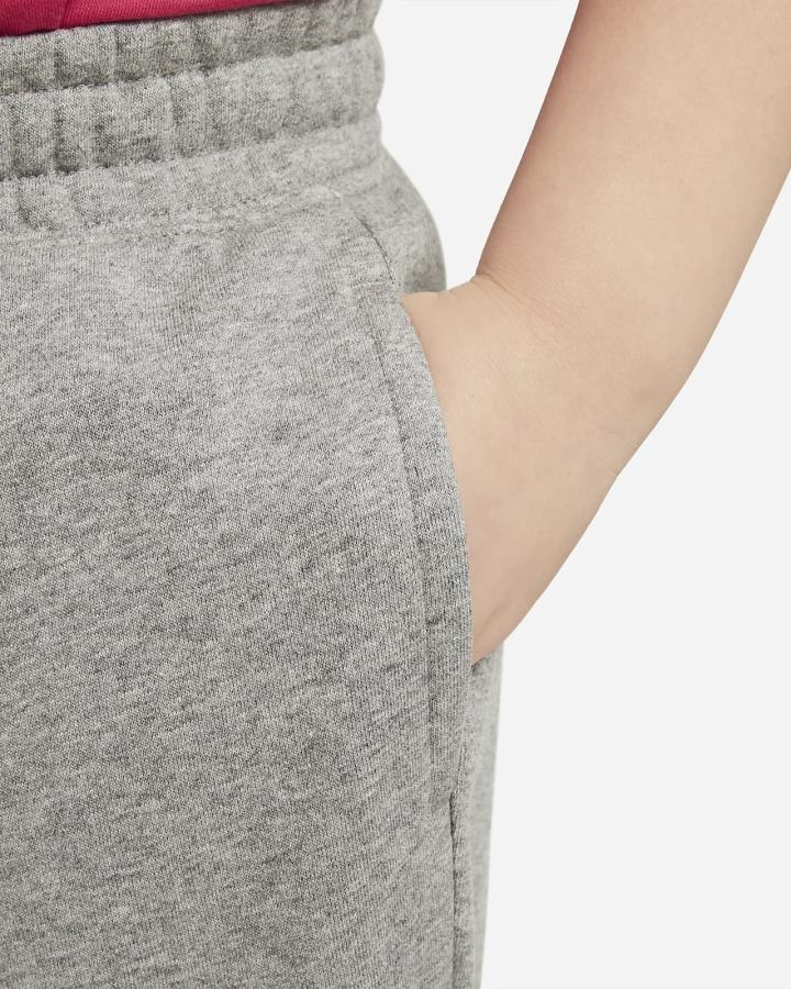 Pantalones Nike Sportswear Club Kids French Terry Fitted (Extended Size) Niña Gris Oscuro Blancas | SPFOL-9156
