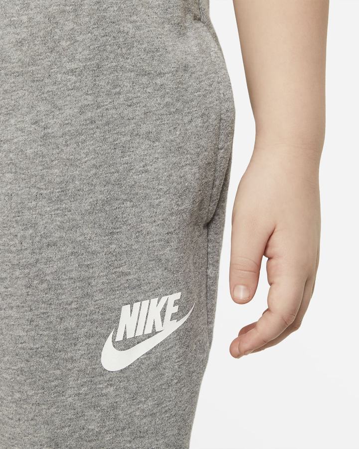 Pantalones Nike Sportswear Club Kids French Terry Fitted (Extended Size) Niña Gris Oscuro Blancas | SPFOL-9156