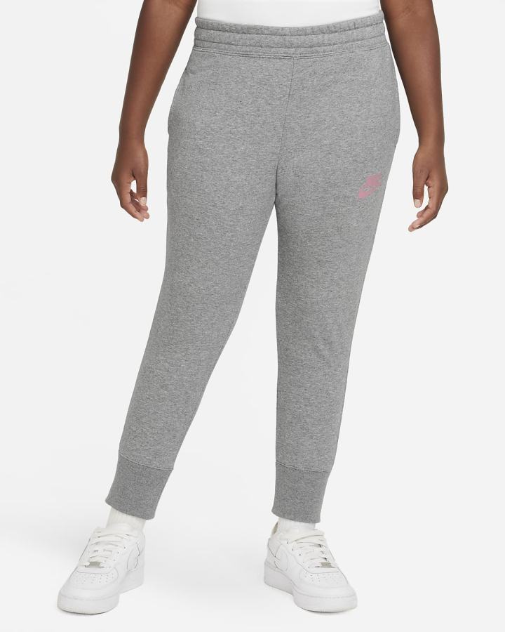 Pantalones Nike Sportswear Club Kids French Terry Fitted (Extended Size) Niña Gris Oscuro Rosas | WPJNM-0267