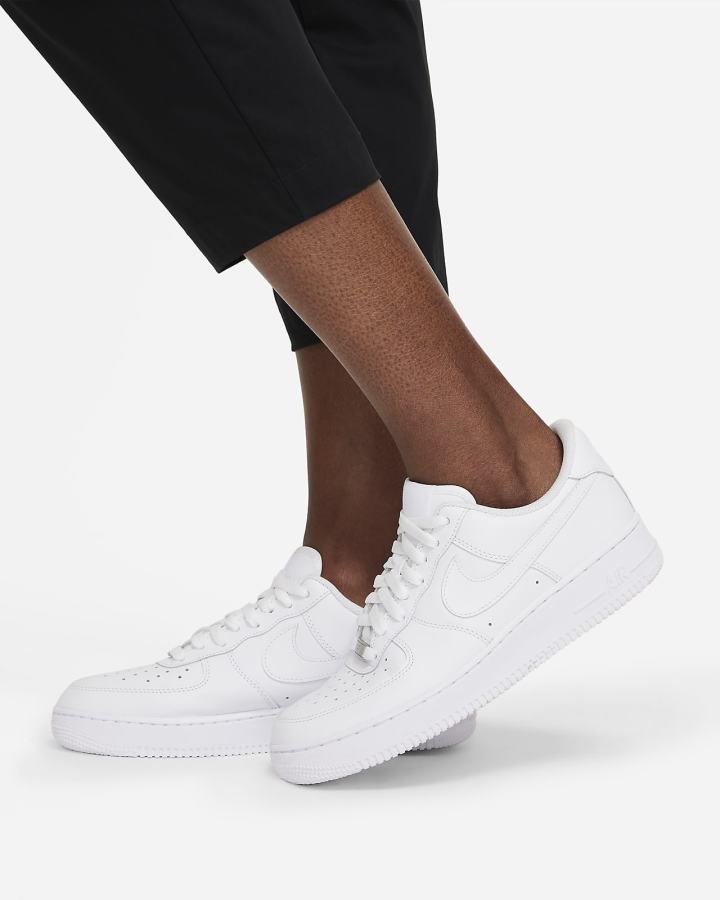 Pantalones Nike Sportswear Essential High-Rise Curve Mujer Negras Blancas | XJPVF-9760