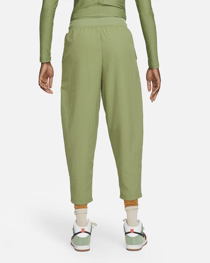 Pantalones Nike Sportswear Essential Woven High-Waisted Curve Mujer Verde Oliva Blancas | AVTIS-1873