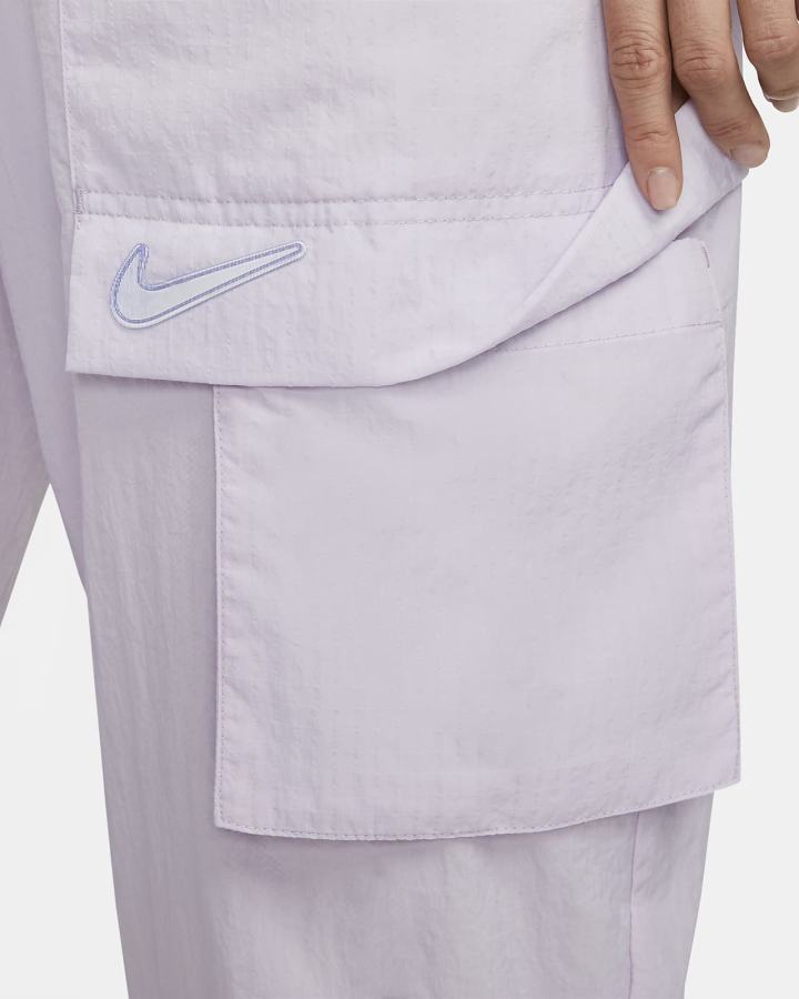 Pantalones Nike Sportswear Swoosh Mid-Rise Woven Mujer Blancas | OIGXF-8910