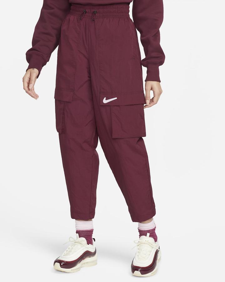 Pantalones Nike Sportswear Swoosh Mid-Rise Woven Mujer Blancas | ZPLGJ-1685