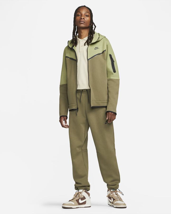 Pantalones Nike Sportswear Tech Fleece Hombre Verde Oliva Negras | YRJGQ-2698