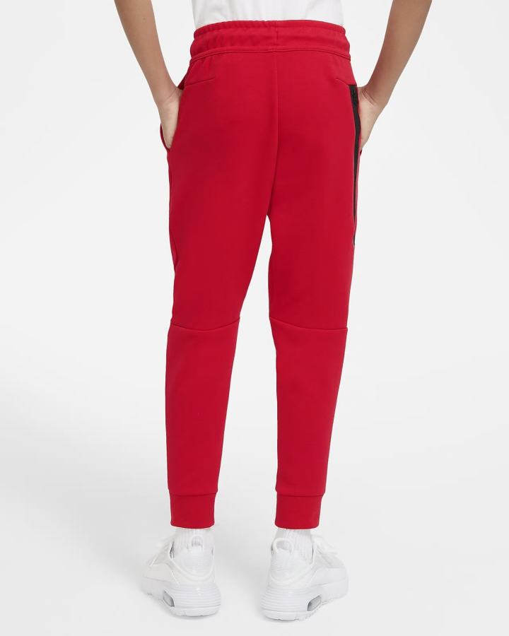 Pantalones Nike Sportswear Tech Fleece Kids Niño Rojas Negras | MHXAR-3412