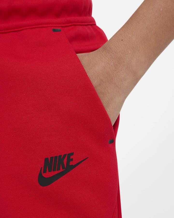 Pantalones Nike Sportswear Tech Fleece Kids Niño Rojas Negras | MHXAR-3412