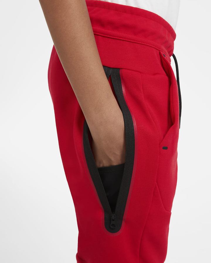 Pantalones Nike Sportswear Tech Fleece Kids Niño Rojas Negras | MHXAR-3412