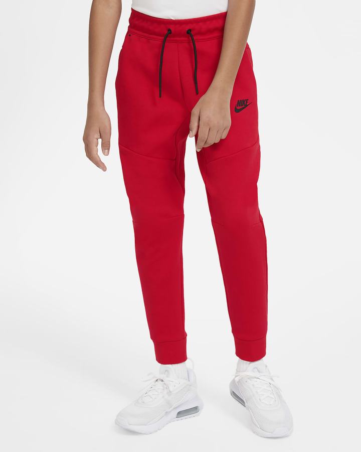 Pantalones Nike Sportswear Tech Fleece Kids Niño Rojas Negras | MHXAR-3412