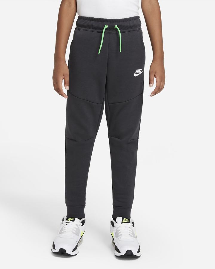 Pantalones Nike Sportswear Tech Fleece Kids Niño Gris Oscuro Verde Claro | PXSQU-5087