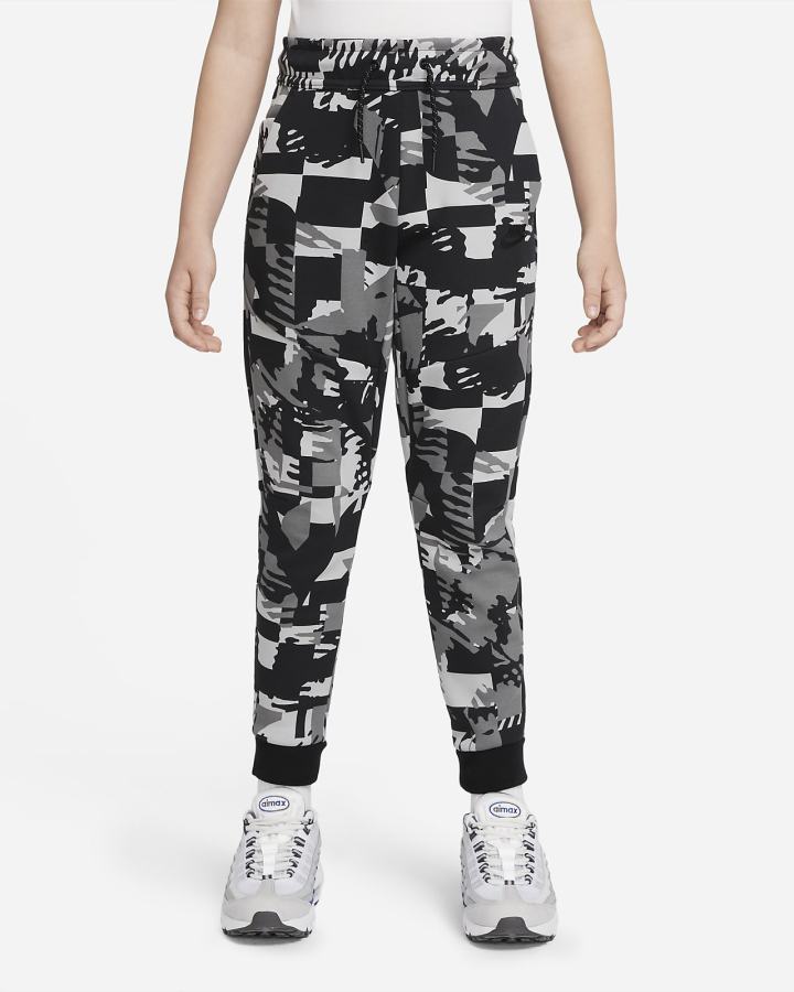 Pantalones Nike Sportswear Tech Fleece Kids Niño Gris Claro Negras | TKHLX-6789
