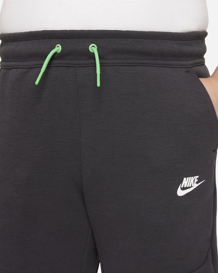 Pantalones Nike Sportswear Tech Fleece Kids Niño Gris Oscuro Verde Claro | YSZDU-8174
