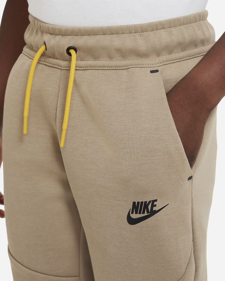 Pantalones Nike Sportswear Tech Fleece Kids Niño Kaki Amarillo Negras | YUTWZ-4796