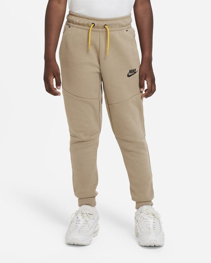 Pantalones Nike Sportswear Tech Fleece Kids Niño Kaki Amarillo Negras | YUTWZ-4796
