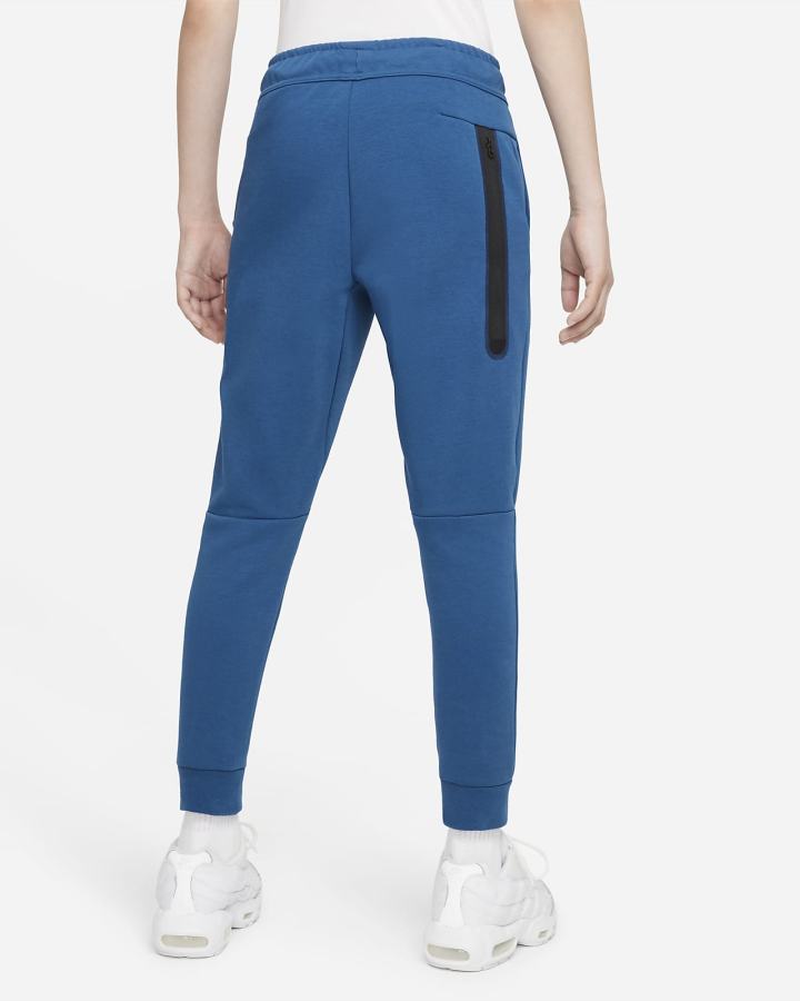 Pantalones Nike Sportswear Tech Fleece Kids Niño Azules Negras | ZHMKT-1254