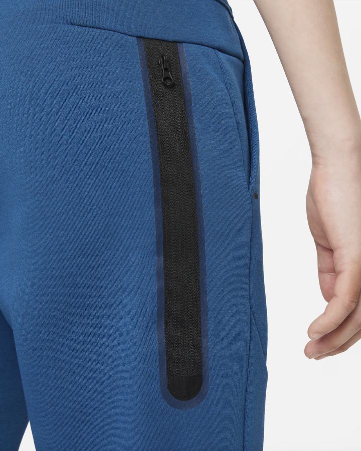 Pantalones Nike Sportswear Tech Fleece Kids Niño Azules Negras | ZHMKT-1254