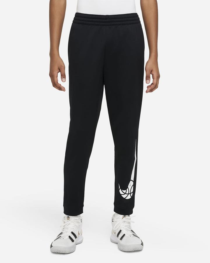 Pantalones Nike Therma-FIT Kids Basketball (Extended Size) Niño Negras Blancas | DEALP-8635