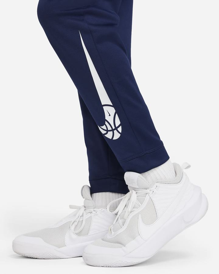 Pantalones Nike Therma-FIT Kids Basketball (Extended Size) Niño Azul Marino Blancas | KFBQV-5908