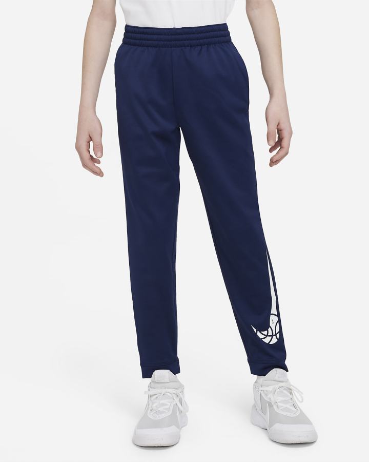 Pantalones Nike Therma-FIT Kids Basketball (Extended Size) Niño Azul Marino Blancas | KFBQV-5908