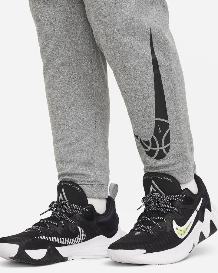 Pantalones Nike Therma-FIT Kids Basketball (Extended Size) Niño Gris Oscuro Negras | MSXQG-8620