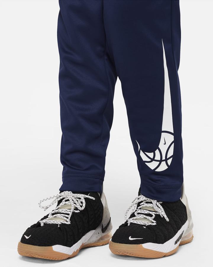 Pantalones Nike Therma-FIT Kids Basketball (Extended Size) Niño Azul Marino Blancas | WSBNG-7261