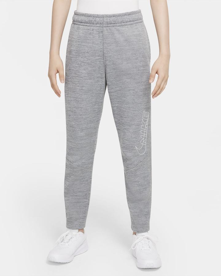 Pantalones Nike Therma-FIT Kids Estampadas Tapered Training Niño Gris | NOLZF-9263