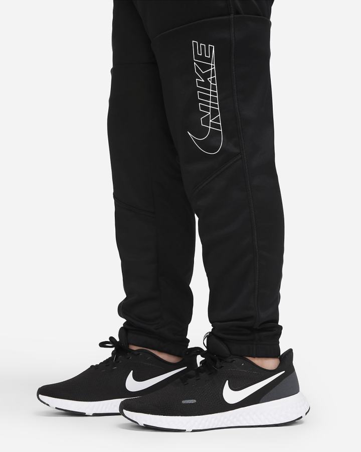 Pantalones Nike Therma-FIT Kids Estampadas Tapered Training Niño Negras | VTYAS-1056