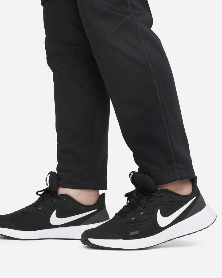 Pantalones Nike Therma-FIT Kids Open-Hem Training (Extended Size) Niño Negras Blancas | PEFRG-2943