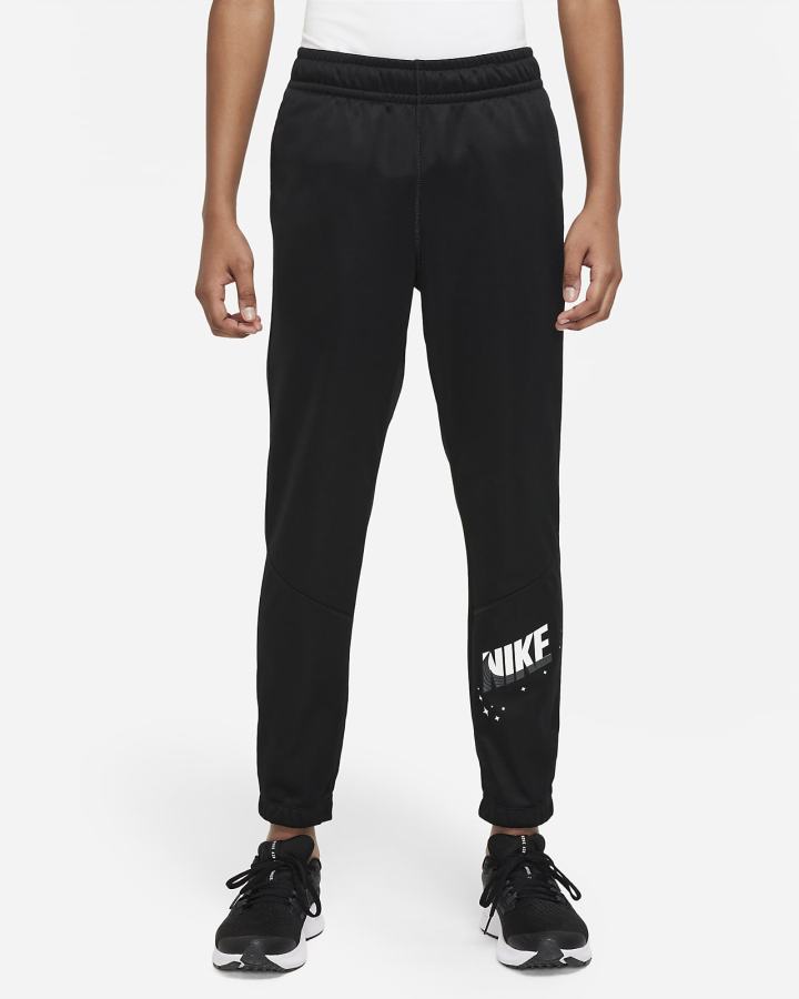 Pantalones Nike Therma-FIT Kids Tapered Training Niño Negras Blancas | BZPNG-9530