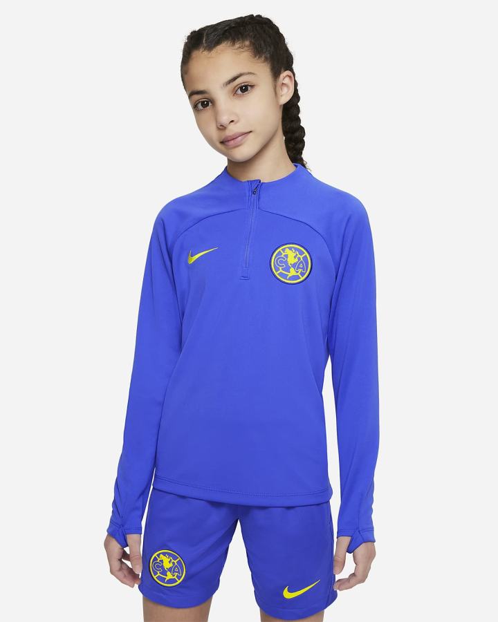 Pullover Nike Club América Academy Pro Kids Dri-FIT Soccer Drill Top Niña Azules Amarillo | LHDTW-6029