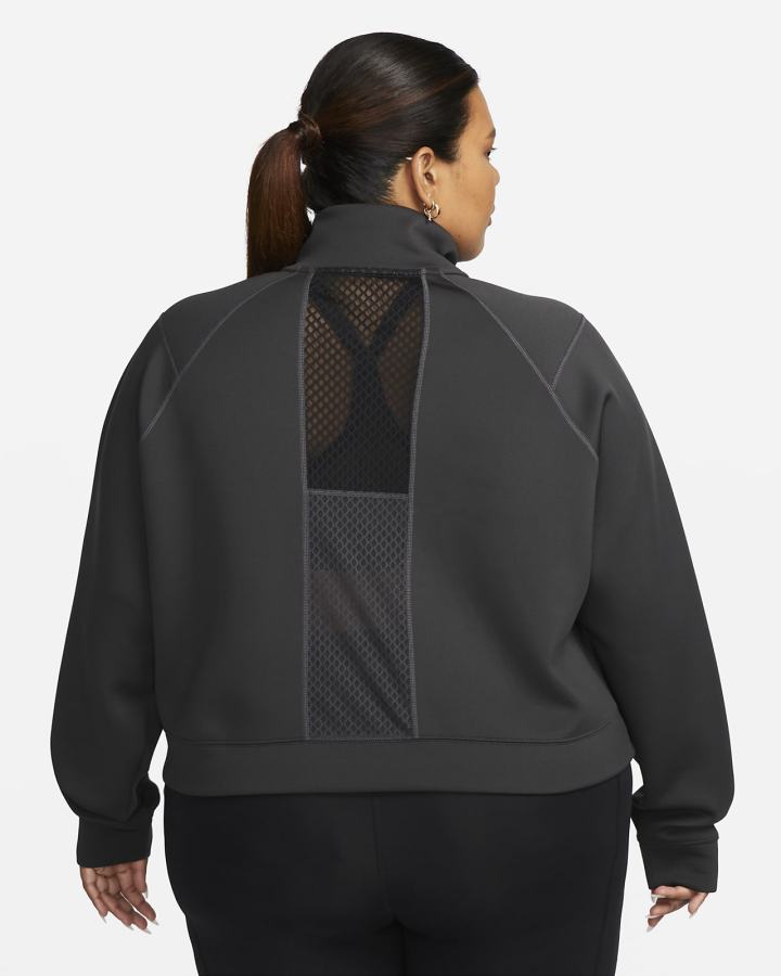 Pullover Nike Dri-FIT 1/2-Zip Training Top Mujer Gris Oscuro Negras Blancas | GYKIH-7413