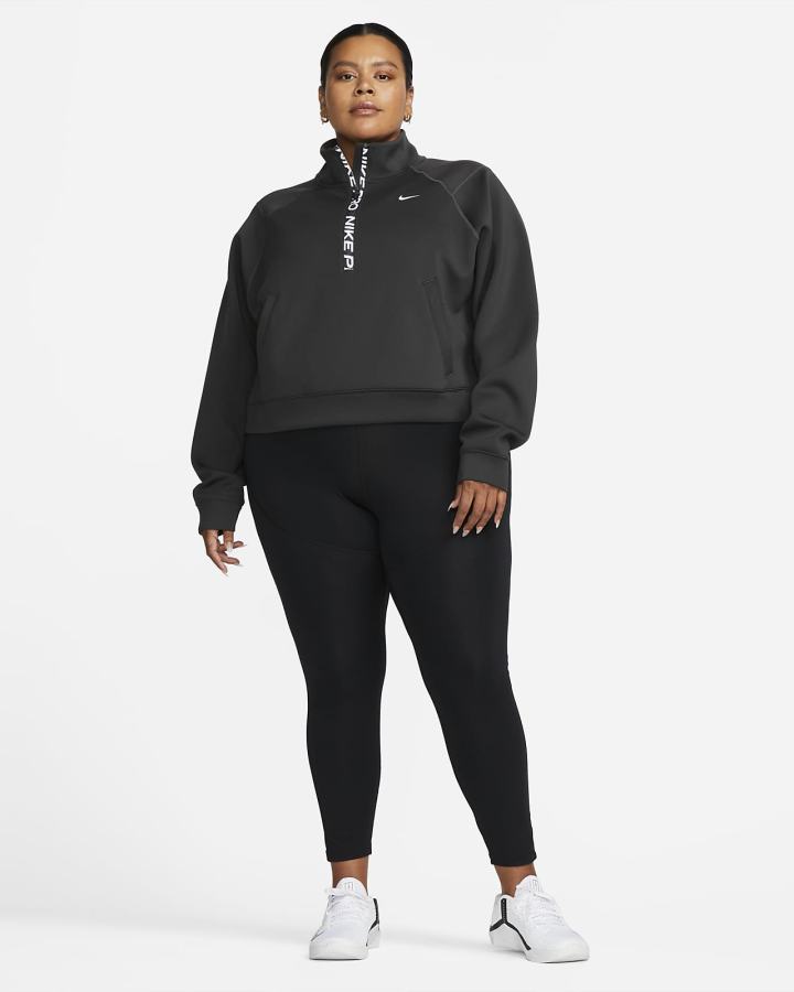 Pullover Nike Dri-FIT 1/2-Zip Training Top Mujer Gris Oscuro Negras Blancas | GYKIH-7413