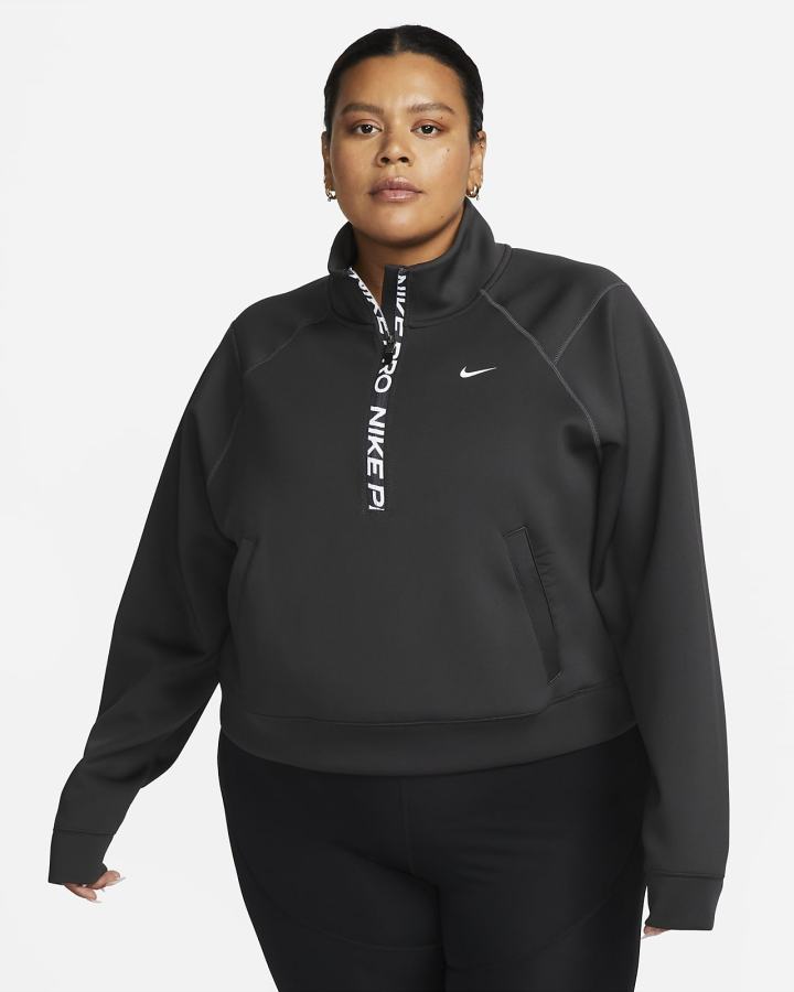 Pullover Nike Dri-FIT 1/2-Zip Training Top Mujer Gris Oscuro Negras Blancas | GYKIH-7413