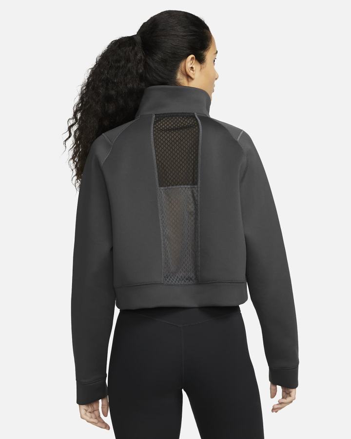 Pullover Nike Dri-FIT 1/2-Zip Training Top Mujer Gris Oscuro Negras Blancas | YNDAF-9432