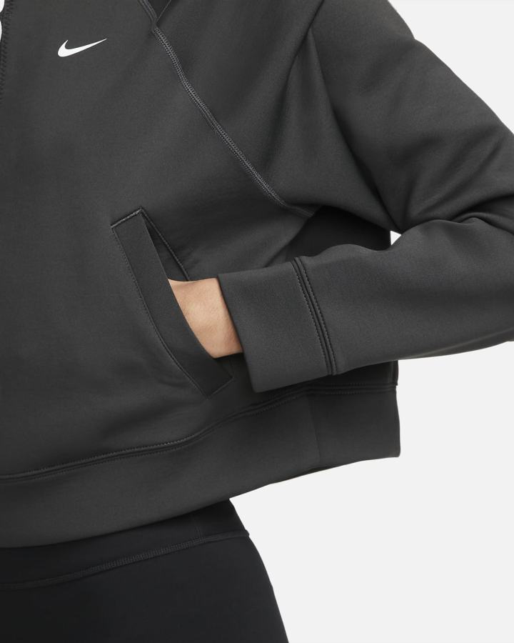 Pullover Nike Dri-FIT 1/2-Zip Training Top Mujer Gris Oscuro Negras Blancas | YNDAF-9432