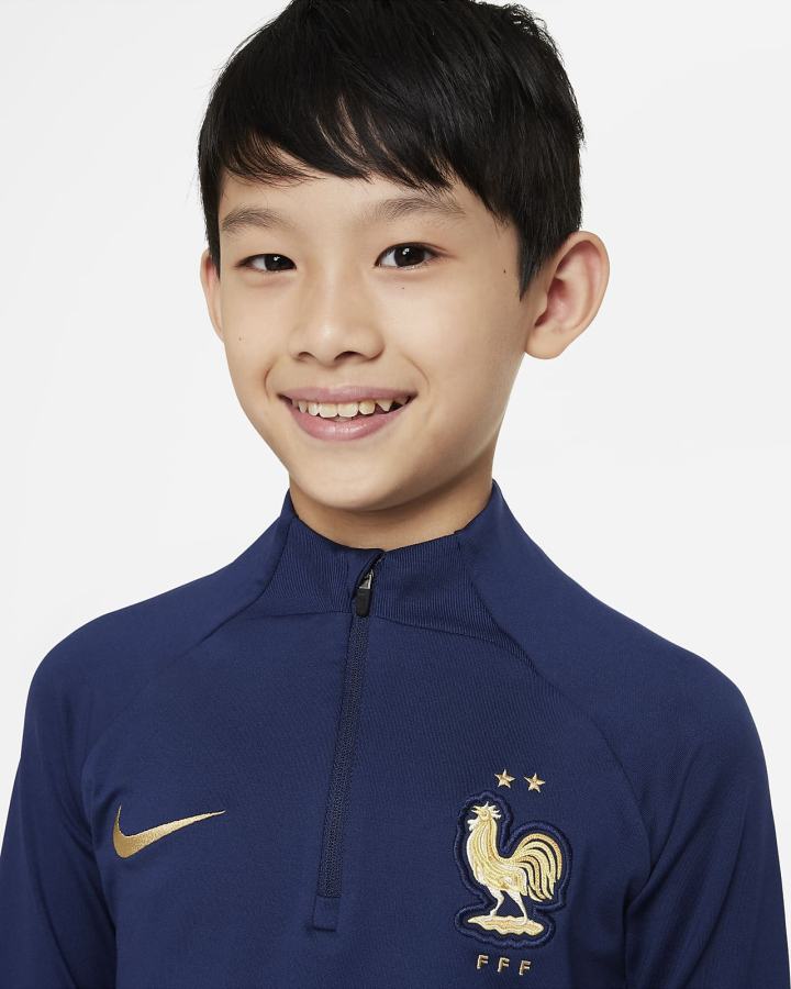 Pullover Nike FFF Strike Kids Dri-FIT Knit Soccer Drill Top Niño Azul Marino Azul Real Metal Doradas | BGPUI-2758