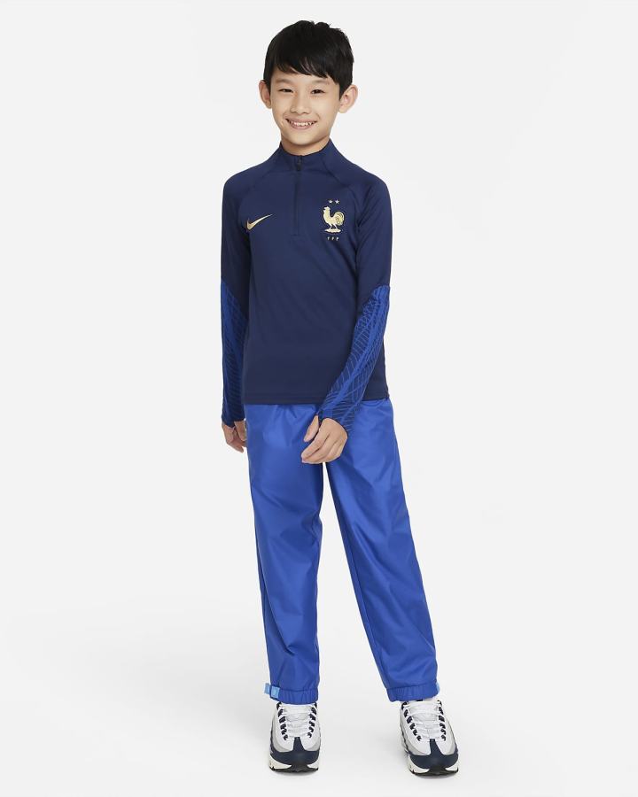 Pullover Nike FFF Strike Kids Dri-FIT Knit Soccer Drill Top Niño Azul Marino Azul Real Metal Doradas | BGPUI-2758