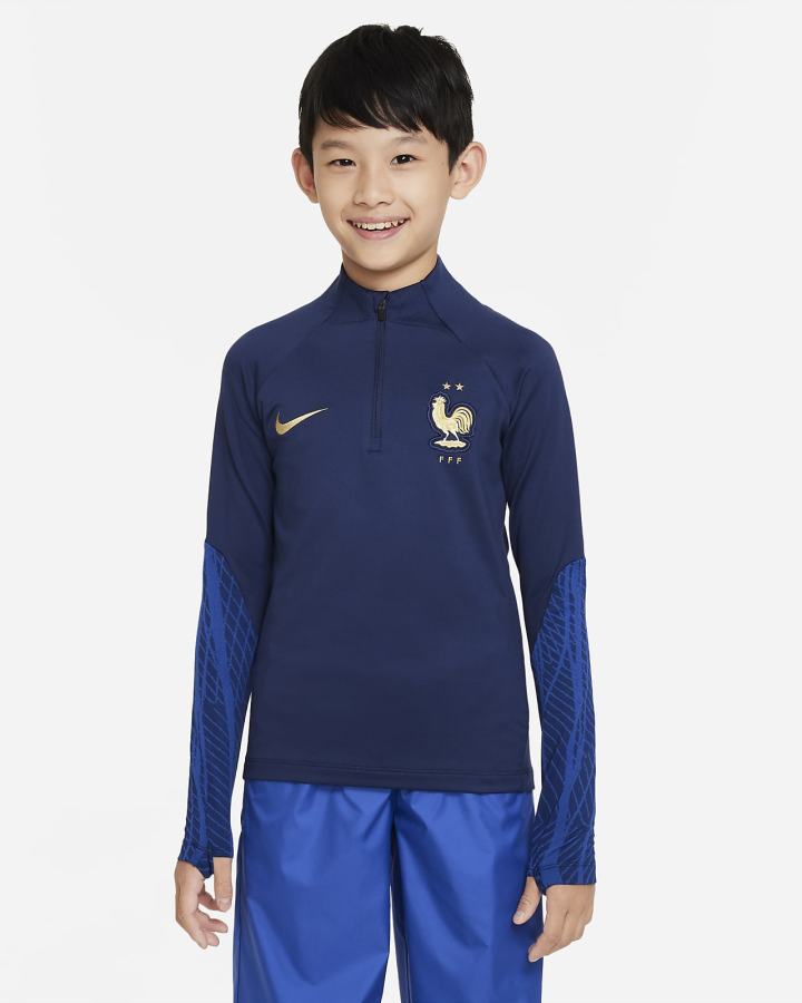 Pullover Nike FFF Strike Kids Dri-FIT Knit Soccer Drill Top Niño Azul Marino Azul Real Metal Doradas | BGPUI-2758
