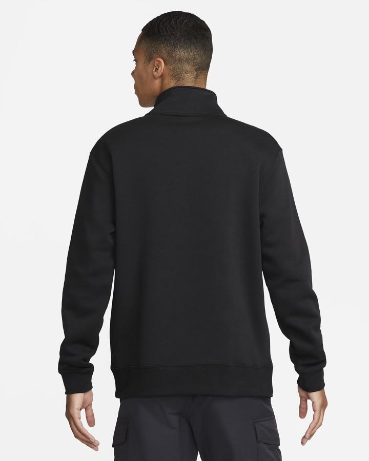 Pullover Nike Sportswear Club Brushed-Back 1/2-Zip Hombre Negras Blancas | CVTOE-5628