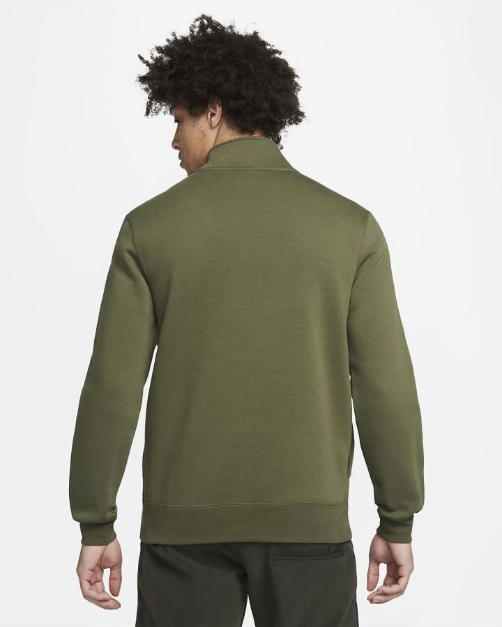 Pullover Nike Sportswear Club Brushed-Back 1/2-Zip Hombre Verde Doradas | OQNFP-1963