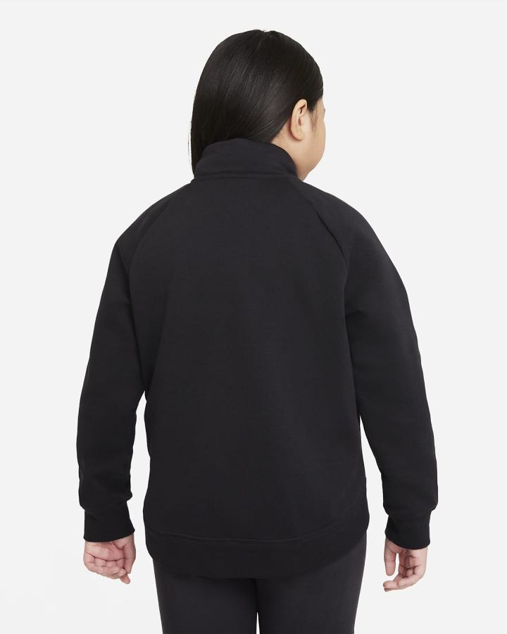 Pullover Nike Sportswear Club Fleece Kids 1/2-Zip (Extended Size) Niña Negras Blancas | AIKJN-4918