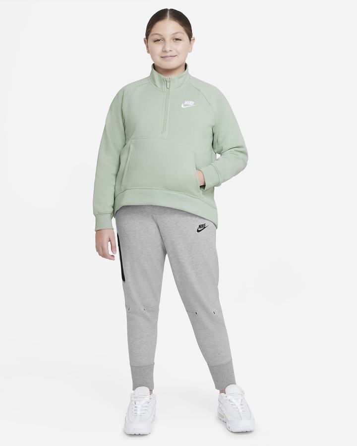 Pullover Nike Sportswear Club Fleece Kids 1/2-Zip (Extended Size) Niña Blancas | ATFBJ-8625
