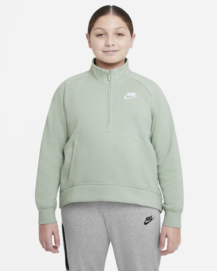 Pullover Nike Sportswear Club Fleece Kids 1/2-Zip (Extended Size) Niña Blancas | ATFBJ-8625
