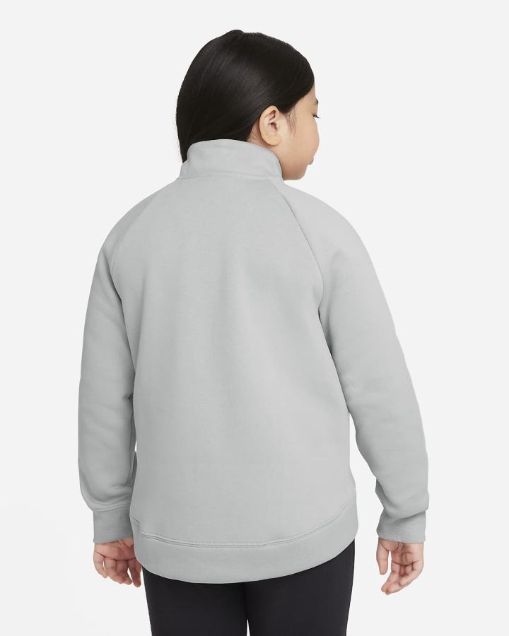 Pullover Nike Sportswear Club Fleece Kids 1/2-Zip (Extended Size) Niña Gris Claro Blancas | BLDAH-2068