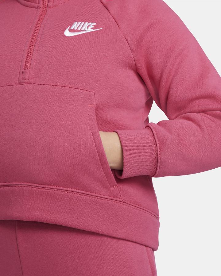 Pullover Nike Sportswear Club Fleece Kids 1/2-Zip (Extended Size) Niña Rosas Blancas | DJQRB-9174