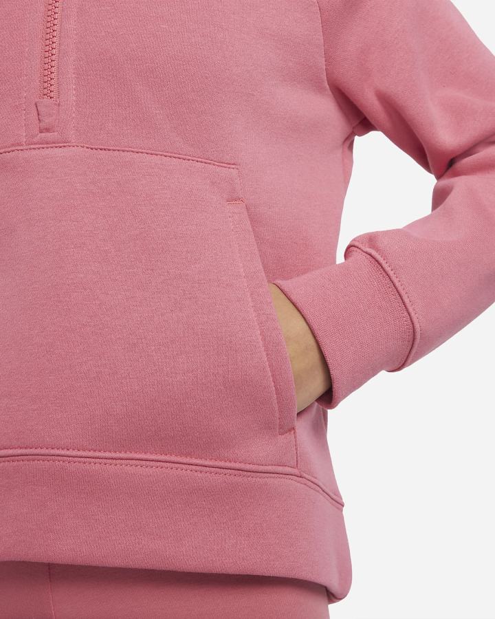 Pullover Nike Sportswear Club Fleece Kids 1/2-Zip (Extended Size) Niña Rosas Blancas | GPMZD-9306