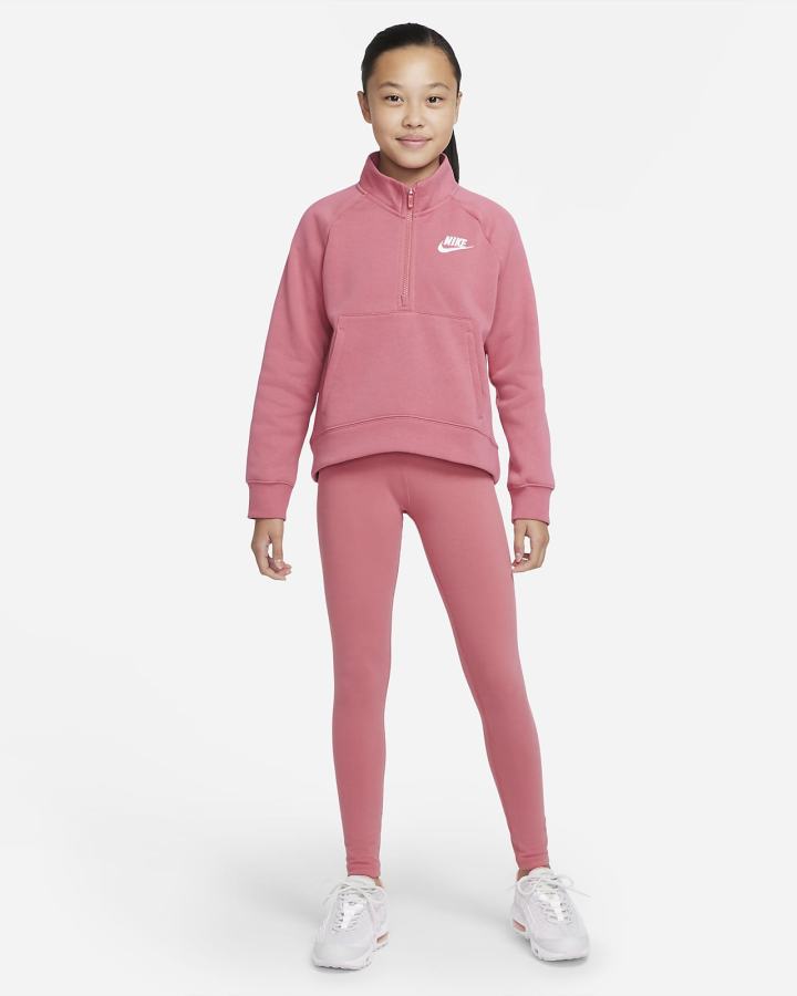 Pullover Nike Sportswear Club Fleece Kids 1/2-Zip (Extended Size) Niña Rosas Blancas | GPMZD-9306