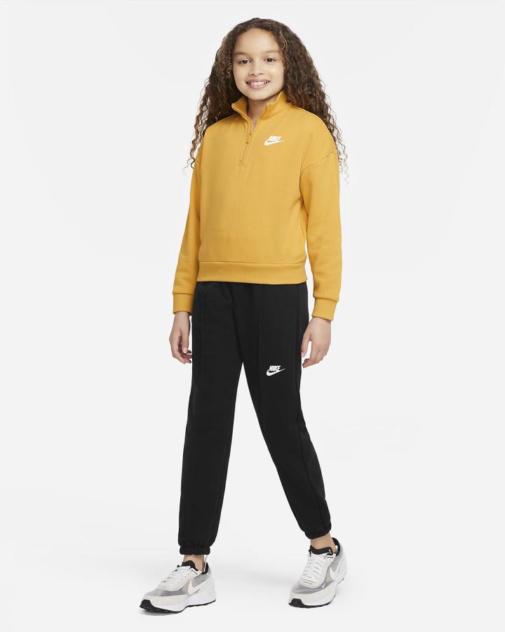 Pullover Nike Sportswear Club Fleece Kids 1/2-Zip Top Niña Amarillo Blancas | HEMUD-9632