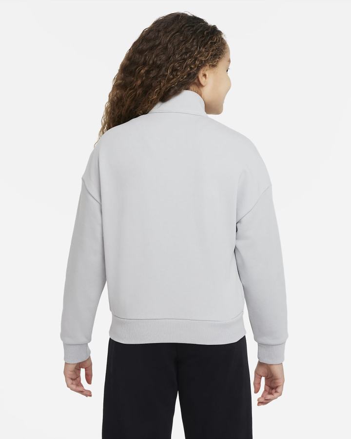 Pullover Nike Sportswear Club Fleece Kids 1/2-Zip Top Niña Gris Claro Blancas | RABTJ-1235