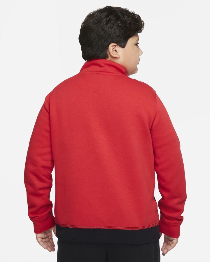 Pullover Nike Sportswear Club Kids 1/2-Zip Top Niño Rojas Blancas | CTGXW-9163